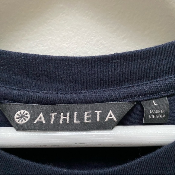 Athleta Black Cap Sleeve Ruched Dress Women's Size Large - Picture 4 of 5